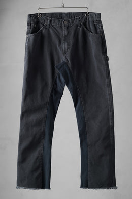 CHANGES x LOOM exclusive REMAKE REGULAR FIT CARPENTER PANTS / VINTAGE DUCK FABRIC (STONE WASHED) (BLACK #F)