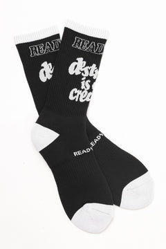 Load image into Gallery viewer, READYMADE &quot;destruction is also creation&quot; SOCKS (BLACK)