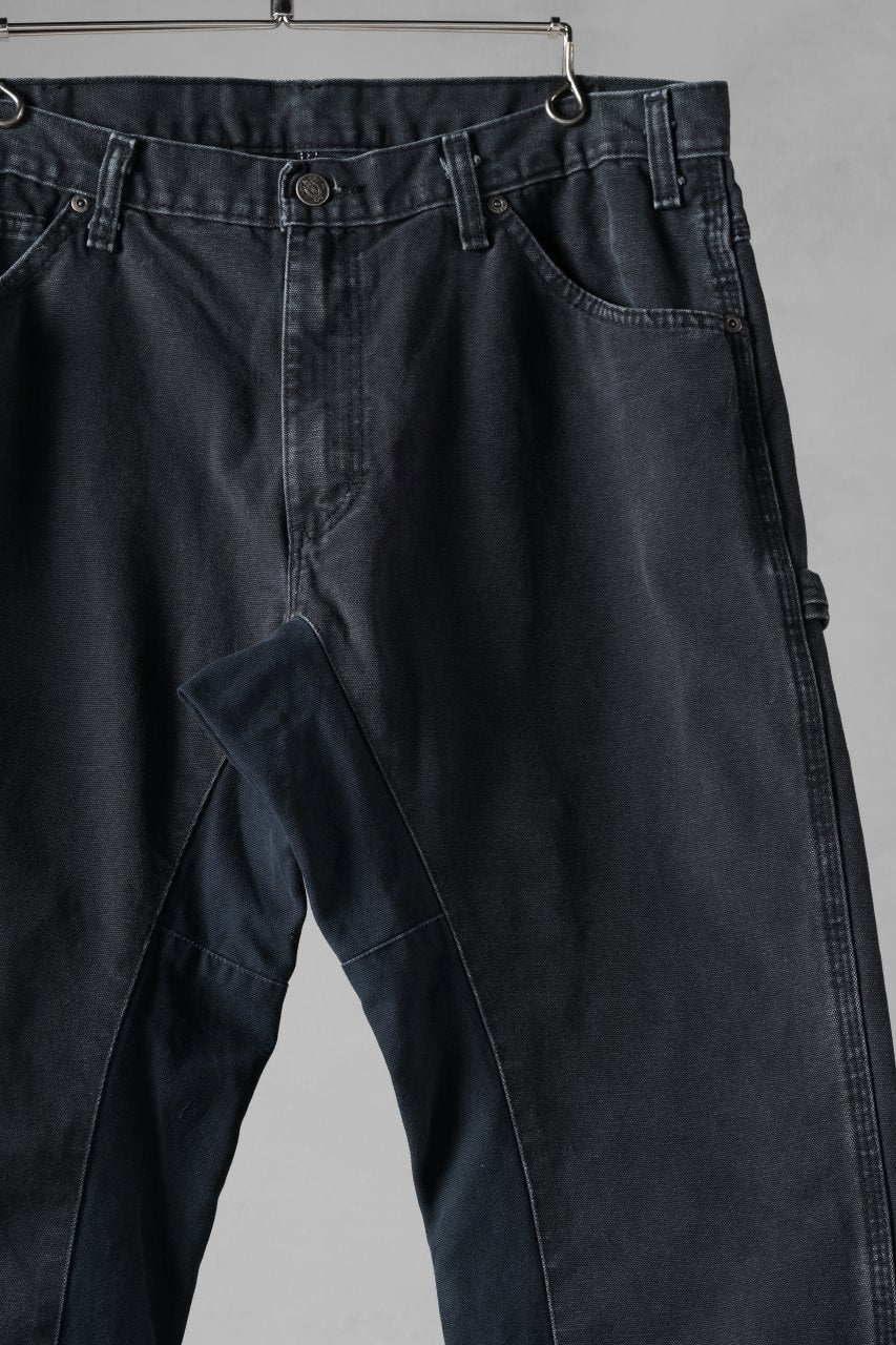 CHANGES x LOOM exclusive REMAKE REGULAR FIT CARPENTER PANTS / VINTAGE DUCK FABRIC (STONE WASHED) (BLACK #F)