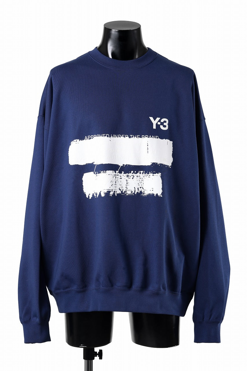 画像をギャラリービューアに読み込む, Y-3 Yohji Yamamoto GRAPHIC SWEAT CREW (DARK BLUE)