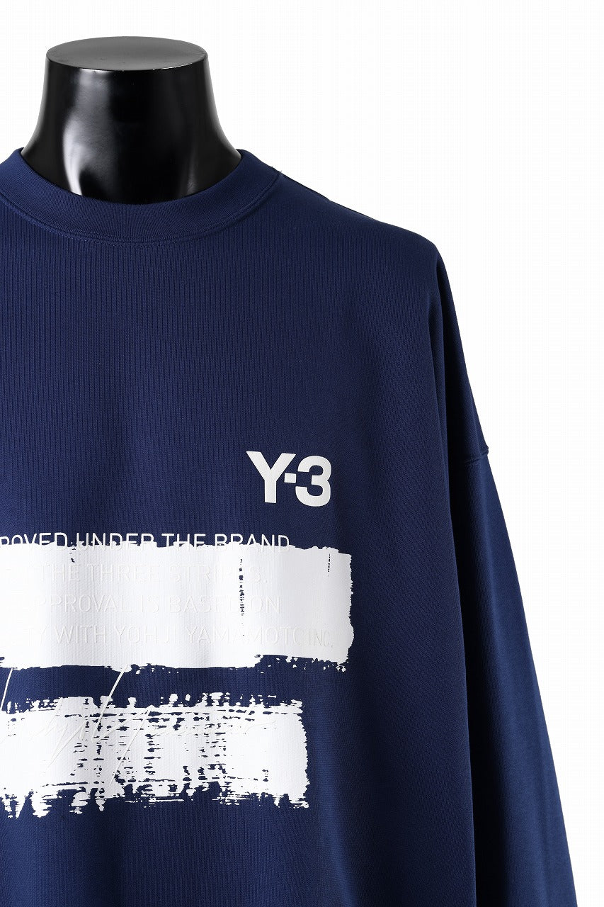 Y-3 Yohji Yamamoto GRAPHIC SWEAT CREW (DARK BLUE)