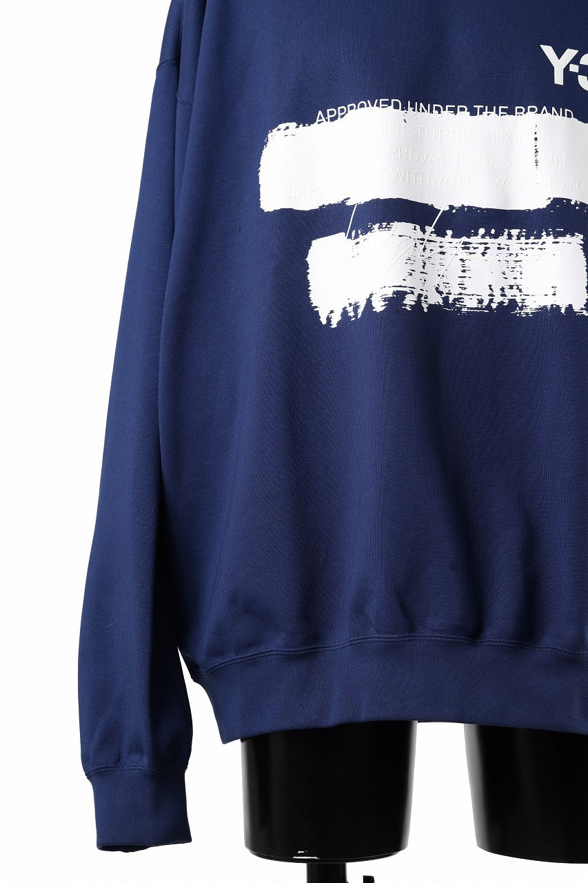 画像をギャラリービューアに読み込む, Y-3 Yohji Yamamoto GRAPHIC SWEAT CREW (DARK BLUE)