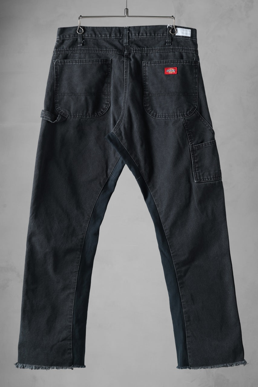 CHANGES x LOOM exclusive REMAKE REGULAR FIT CARPENTER PANTS / VINTAGE DUCK FABRIC (STONE WASHED) (BLACK #F)