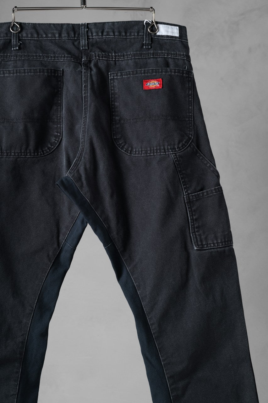 CHANGES x LOOM exclusive REMAKE REGULAR FIT CARPENTER PANTS / VINTAGE DUCK FABRIC (STONE WASHED) (BLACK #F)