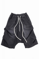 A.F ARTEFACT TUCK SHORTS / FADED DENIM (BLACK)
