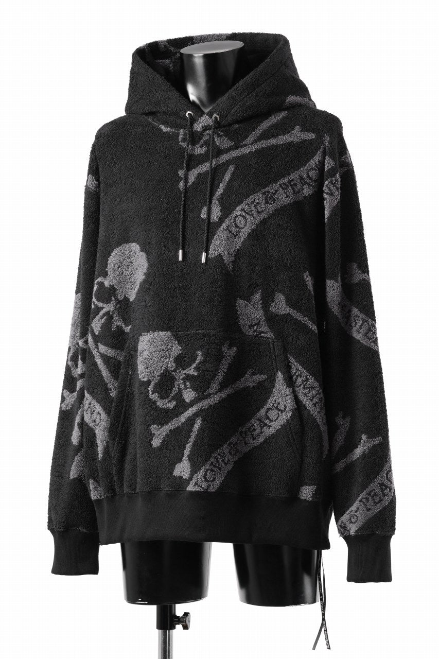 Load image into Gallery viewer, MASTERMIND WORLD TERRY CLOTH HOODIE / REGULAR FIT (BLACK x CHARCOAL)