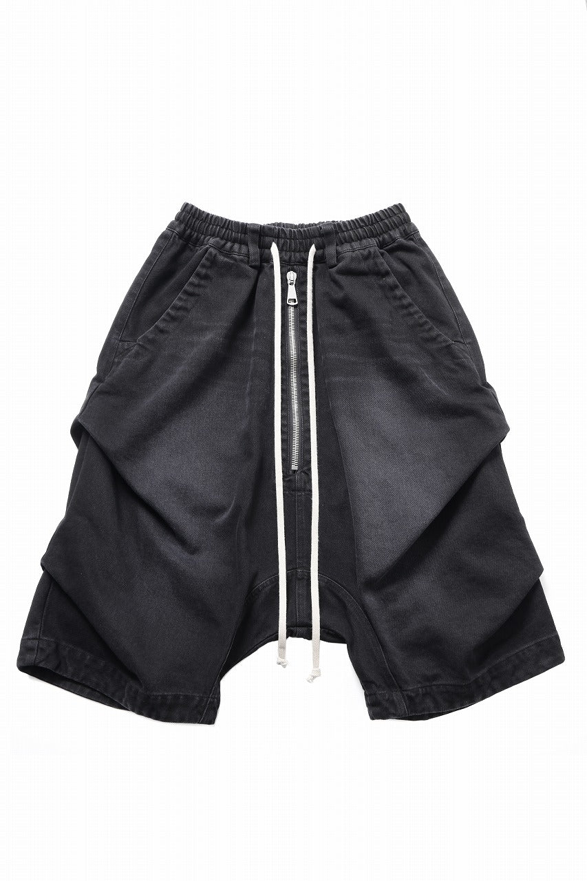 A.F ARTEFACT TUCK SHORTS / FADED DENIM (BLACK)