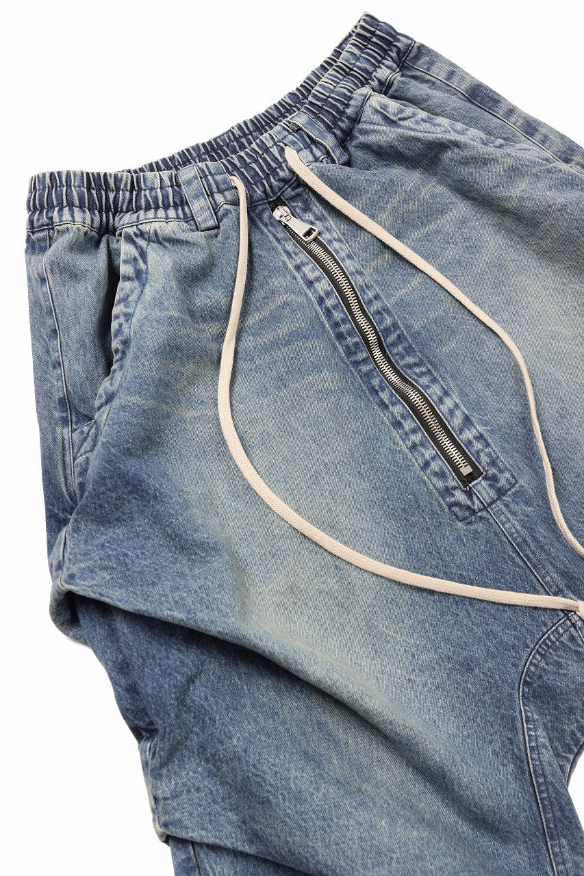 画像をギャラリービューアに読み込む, A.F ARTEFACT TUCK SHORTS / FADED DENIM (INDIGO)