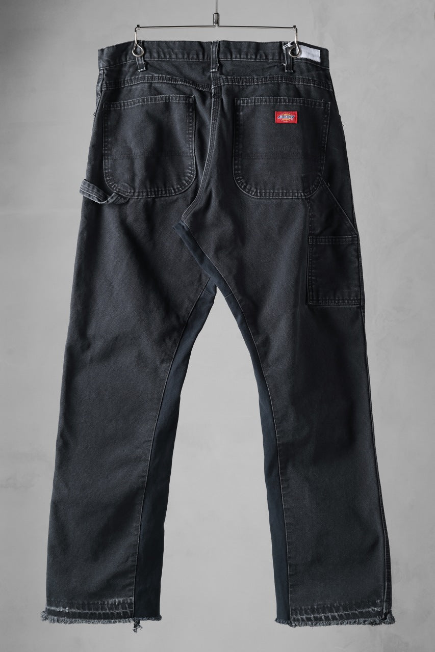 CHANGES x LOOM exclusive REMAKE REGULAR FIT CARPENTER PANTS / VINTAGE DUCK FABRIC (STONE WASHED) (BLACK #G)