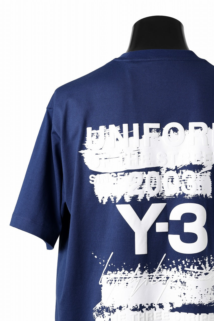 Y-3 Yohji Yamamoto GRAPHIC SHORT SLEEVE TEE (DARK BLUE)