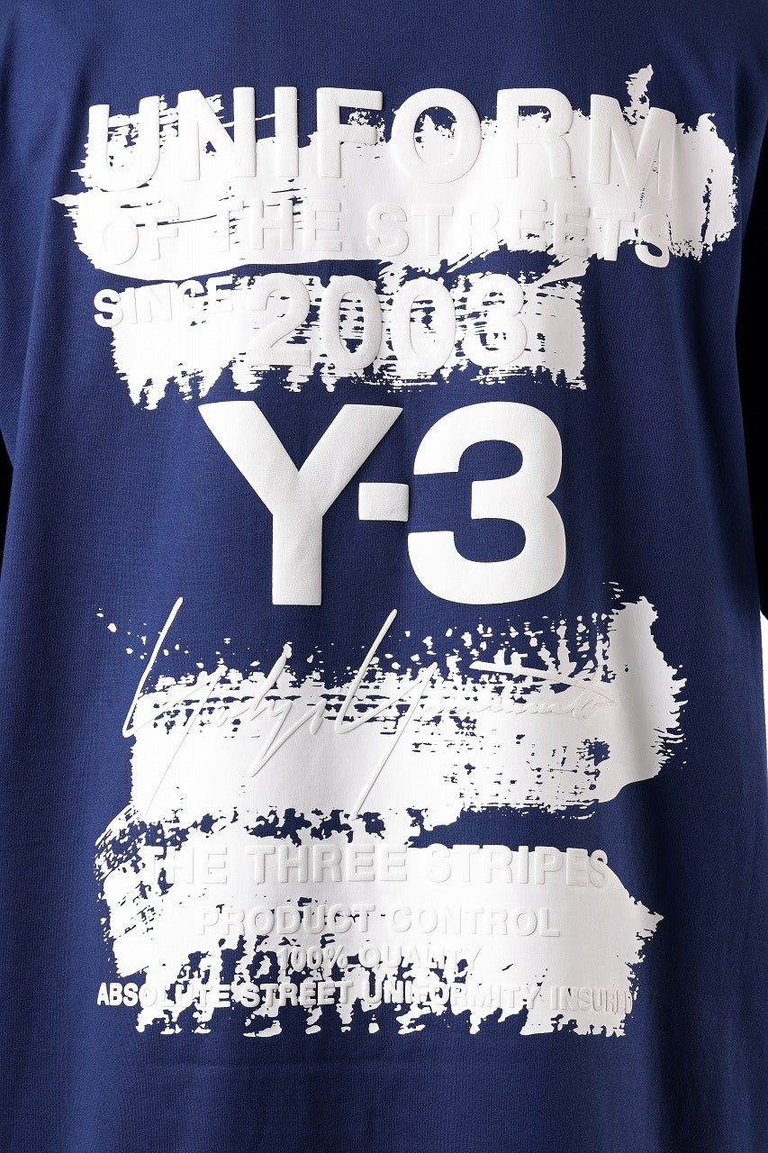 Y-3 Yohji Yamamoto GRAPHIC SHORT SLEEVE TEE (DARK BLUE)