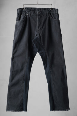 CHANGES x LOOM exclusive REMAKE REGULAR FIT CARPENTER PANTS / VINTAGE DUCK FABRIC (STONE WASHED) (BLACK #H)