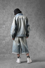 Load image into Gallery viewer, FULLCOUNT x KAMIYA Switching Denim Wide Bermuda Pants / 13.7oz Original Selvedge Denim (INDIGO BLUE)