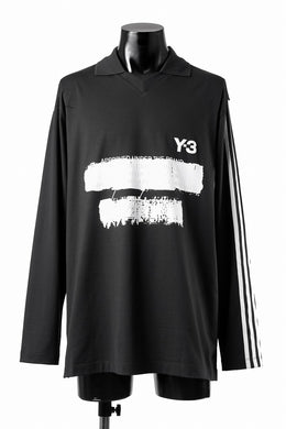 Y-3 Yohji Yamamoto GRAPHIC LOGO COLLARED LS TEE (BLACK)