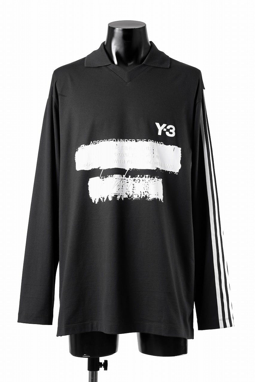 Y-3 Yohji Yamamoto GRAPHIC LOGO LONG SLEEVE TEE (BLACK)