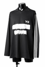 画像をギャラリービューアに読み込む, Y-3 Yohji Yamamoto GRAPHIC LOGO COLLARED LS TEE (BLACK)