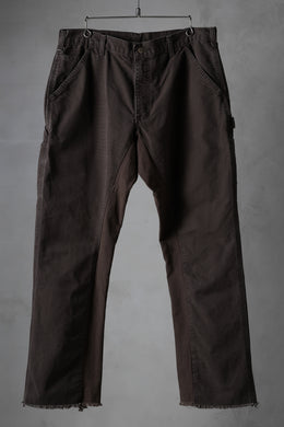 CHANGES x LOOM exclusive REMAKE REGULAR FIT CARPENTER PANTS / VINTAGE DUCK FABRIC (STONE WASHED) (BROWN #A)