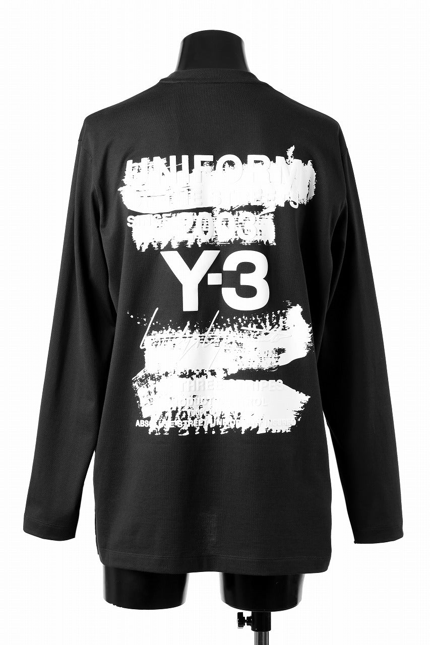 Y-3 Yohji Yamamoto GRAPHIC LONG SLEEVE TEE (BLACK)