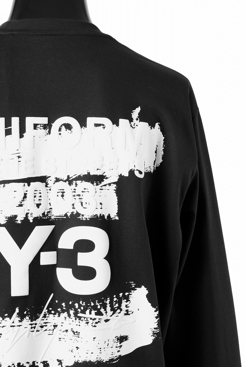 Y-3 Yohji Yamamoto GRAPHIC LONG SLEEVE TEE (BLACK)