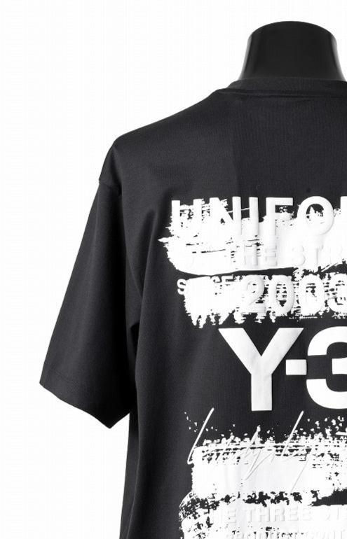 美品Y’s ヨウジヤマモト半袖Tシャツ　黒 サイズ3 yohjiyamamoto Y-3 Yohji Yamamoto GRAPHIC SHORT SLEEVE TEE (BLACK)の商品