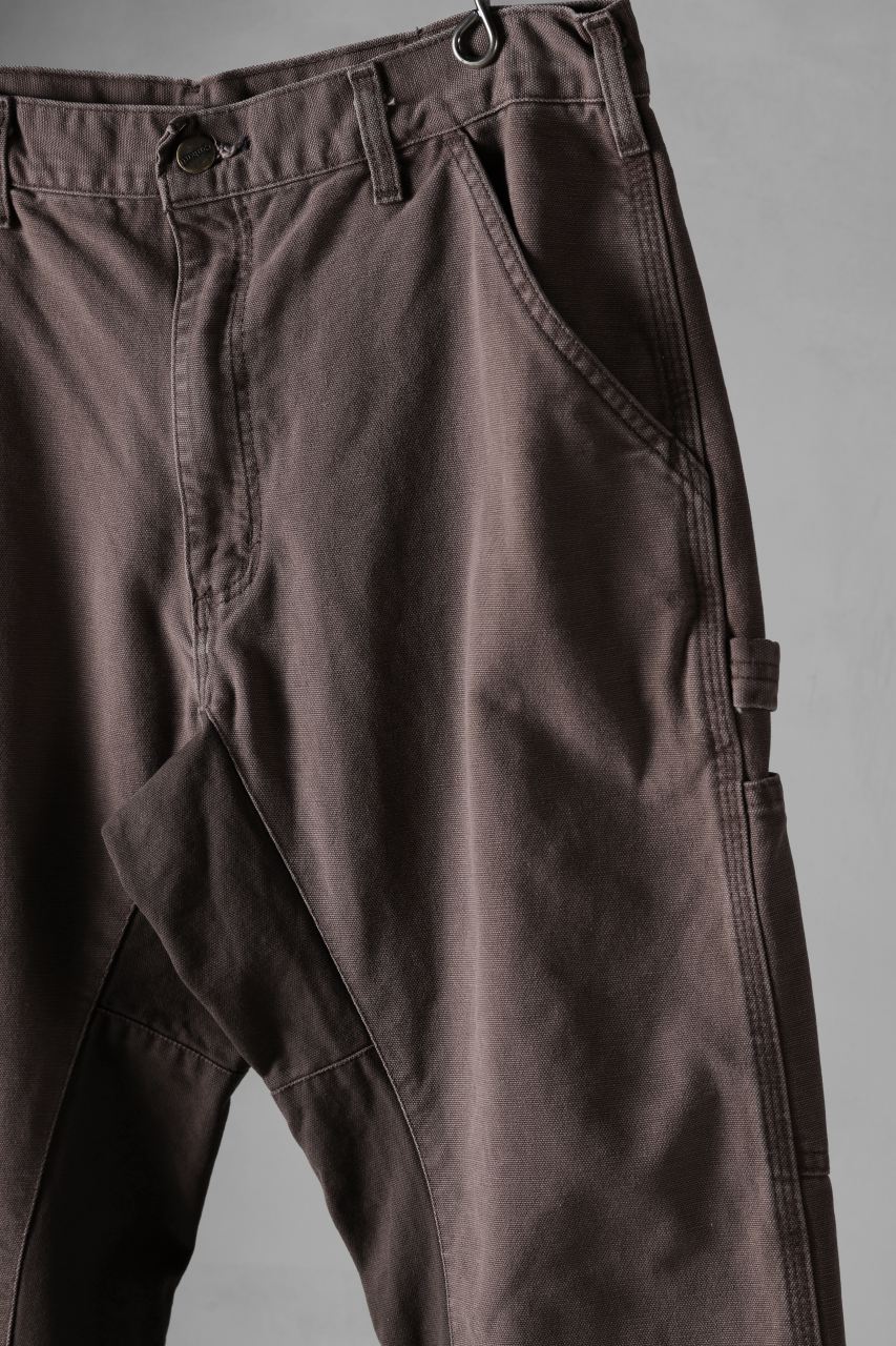 CHANGES x LOOM exclusive REMAKE REGULAR FIT CARPENTER PANTS / VINTAGE DUCK FABRIC (STONE WASHED) (BROWN #C)