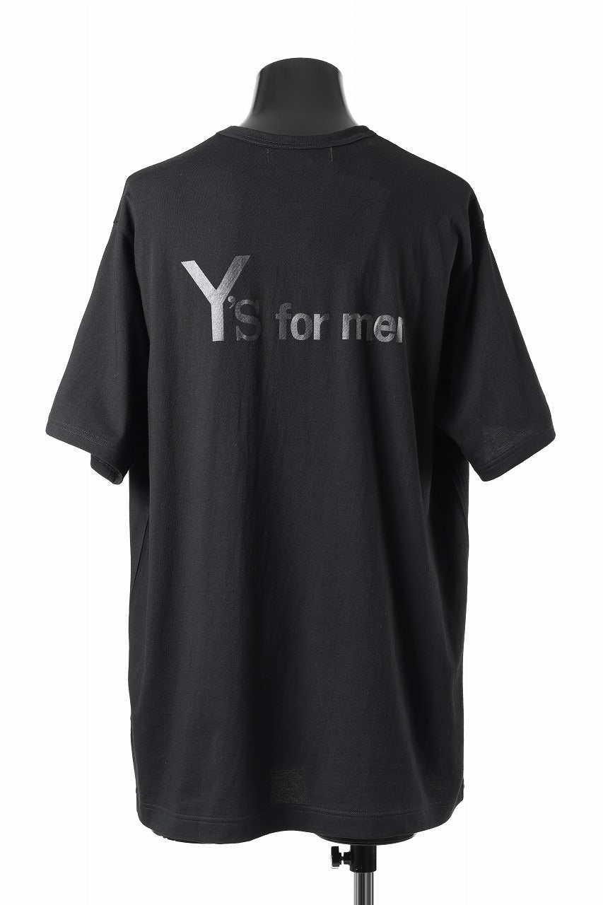 Y's for men LOGO BACK PRINT SHORT SLEEVE T-SHIRTS / 30/1 COMA COTTON (BLACK)