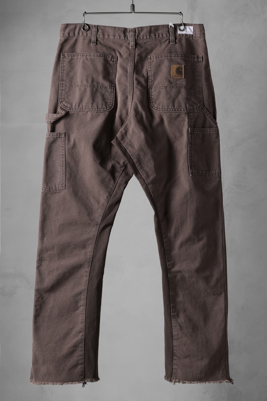 CHANGES x LOOM exclusive REMAKE REGULAR FIT CARPENTER PANTS / VINTAGE DUCK FABRIC (STONE WASHED) (BROWN #C)