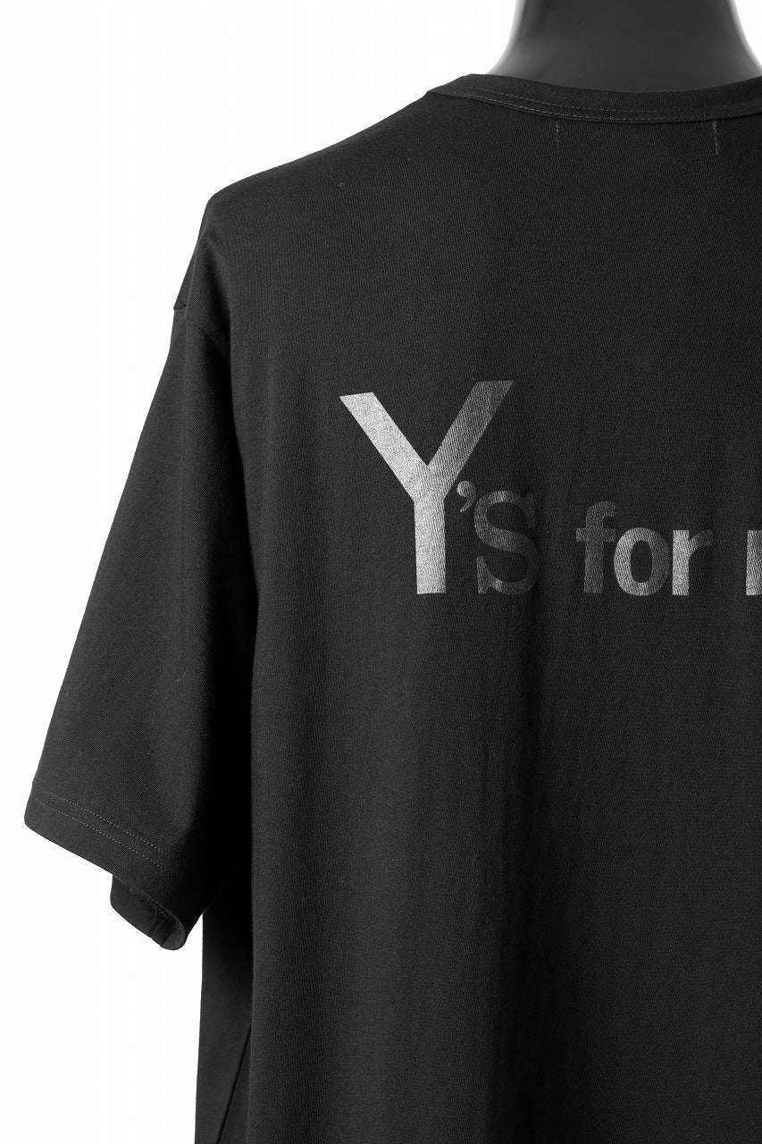 Y's for men LOGO BACK PRINT SHORT SLEEVE T-SHIRTS / 30/1 COMA COTTON (BLACK)