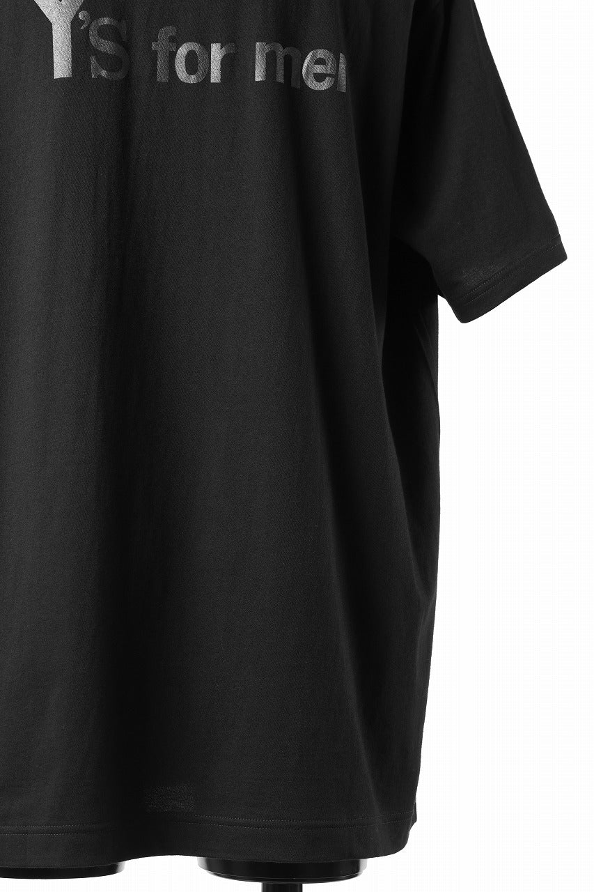 Y's for men LOGO BACK PRINT SHORT SLEEVE T-SHIRTS / 30/1 COMA COTTON (BLACK)