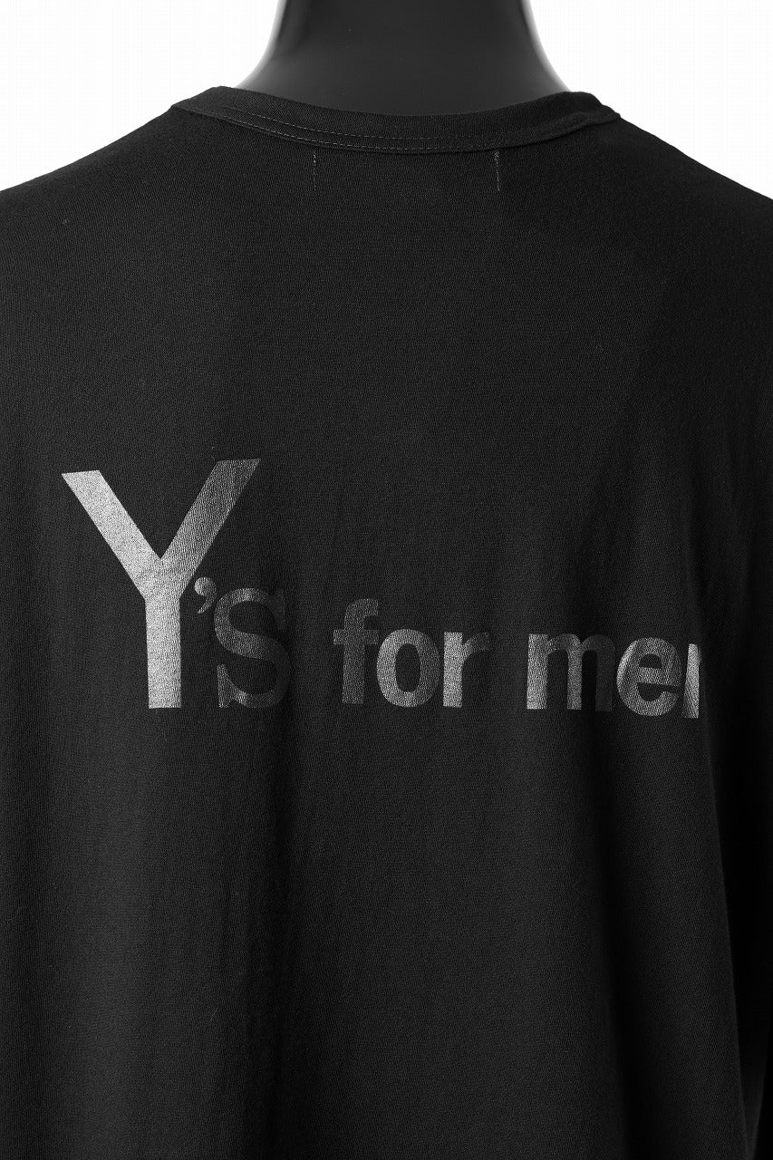 Y's for men LOGO BACK PRINT SHORT SLEEVE T-SHIRTS / 30/1 COMA COTTON (BLACK)