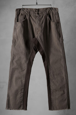 CHANGES x LOOM exclusive REMAKE REGULAR FIT CARPENTER PANTS / VINTAGE DUCK FABRIC (STONE WASHED) (BROWN #D)