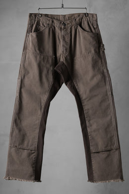 CHANGES x LOOM exclusive REMAKE REGULAR FIT CARPENTER PANTS / VINTAGE DUCK FABRIC (STONE WASHED) (BROWN #E)