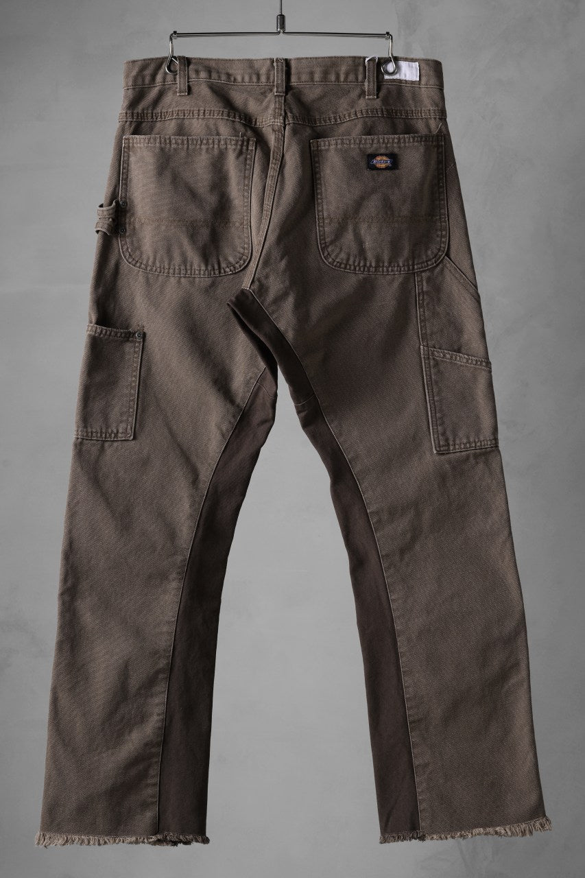 CHANGES x LOOM exclusive REMAKE REGULAR FIT CARPENTER PANTS / VINTAGE DUCK FABRIC (STONE WASHED) (BROWN #E)