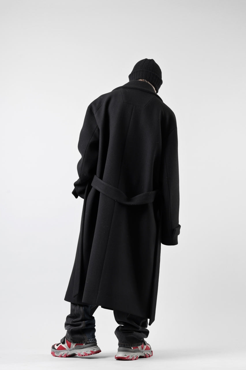 Juun.J Over Fit Knit Paneled Long Single Coat (BLACK)