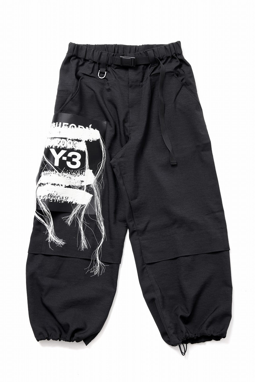 画像をギャラリービューアに読み込む, Y-3 Yohji Yamamoto SPORTS UNIFORM PATCH PANTS (BLACK)