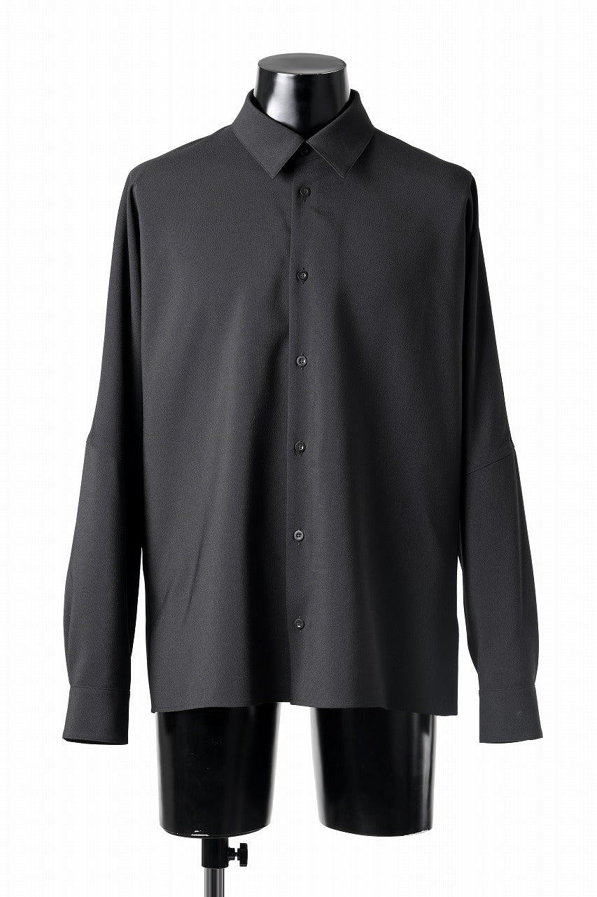 D-VEC QD LINEN LIKE PL L/S SHIRT (BLACK)