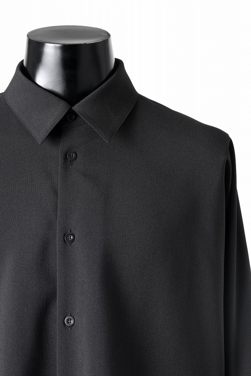 D-VEC QD LINEN LIKE PL L/S SHIRT (BLACK)