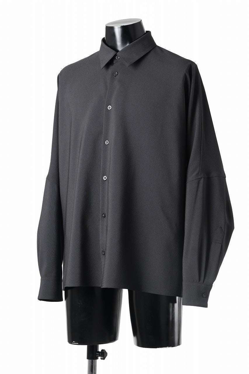 D-VEC QD LINEN LIKE PL L/S SHIRT (BLACK)