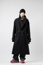 Load image into Gallery viewer, Juun.J Over Fit Knit Paneled Long Single Coat (BLACK)