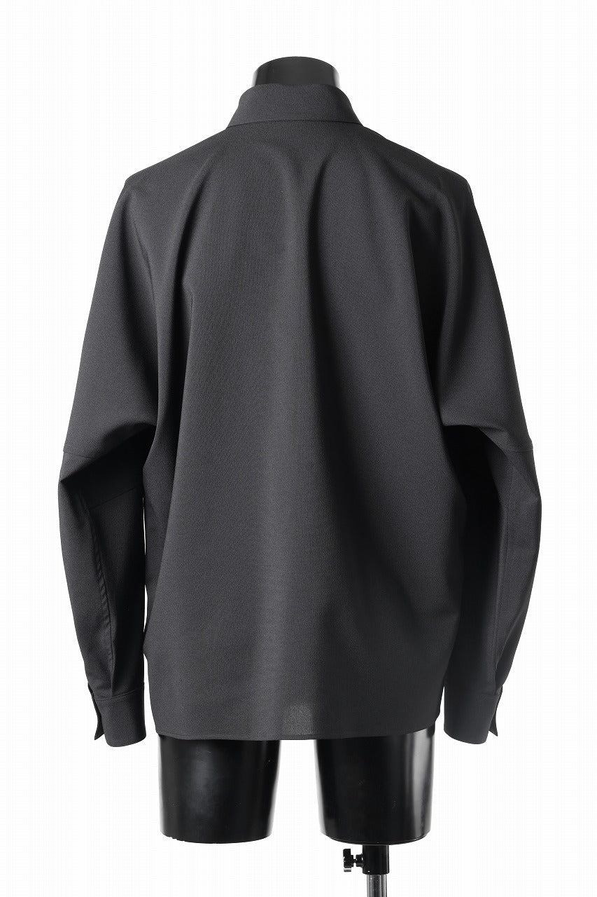 D-VEC QD LINEN LIKE PL L/S SHIRT (BLACK)