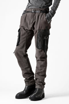 画像をギャラリービューアに読み込む, incarnation SLIM ARMY PANTS MP-3 / DYEING CANVAS+HORSE LEATHER (BROWN GRAY)