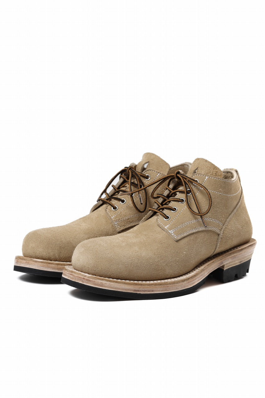 Portaille x LOOM exclusive DOUBLE STITCHED WELT WORKING DERBY / BOX CALF SUEDE (BEIGE)