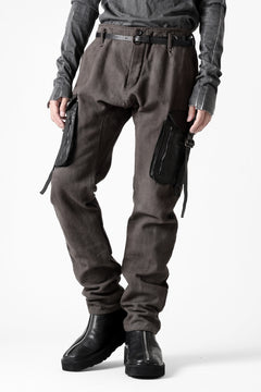 画像をギャラリービューアに読み込む, incarnation SLIM ARMY PANTS MP-3 / DYEING CANVAS+HORSE LEATHER (BROWN GRAY)