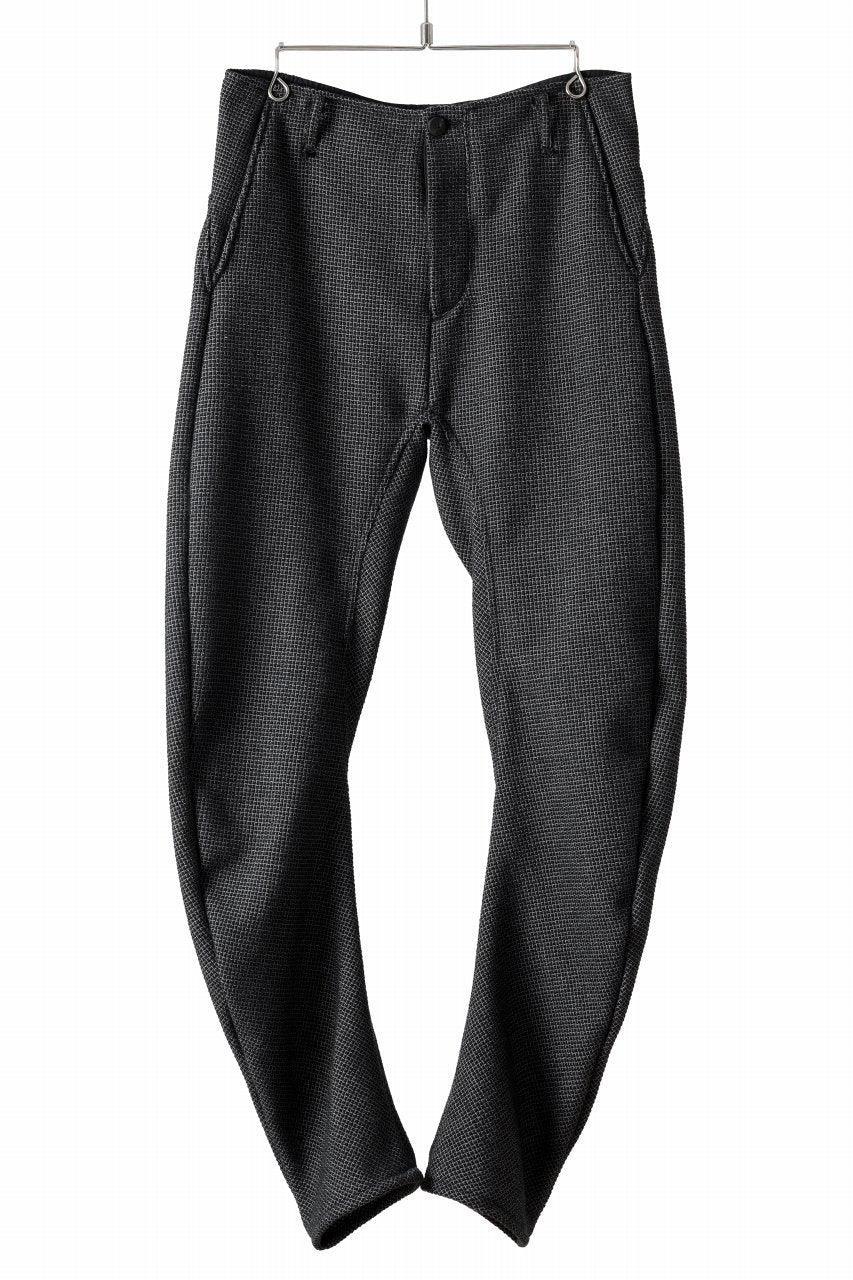 incarnation CARVED LEG SAROUEL TROUSERS JBP-2 / MICROSCOPIC CHECK WOOL (BLACK)