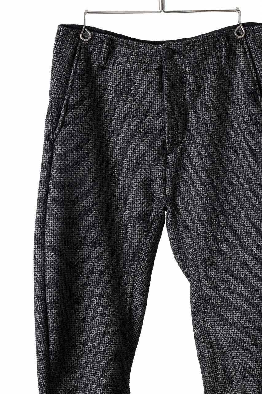 Load image into Gallery viewer, incarnation CARVED LEG SAROUEL TROUSERS JBP-2 / MICROSCOPIC CHECK WOOL (BLACK)