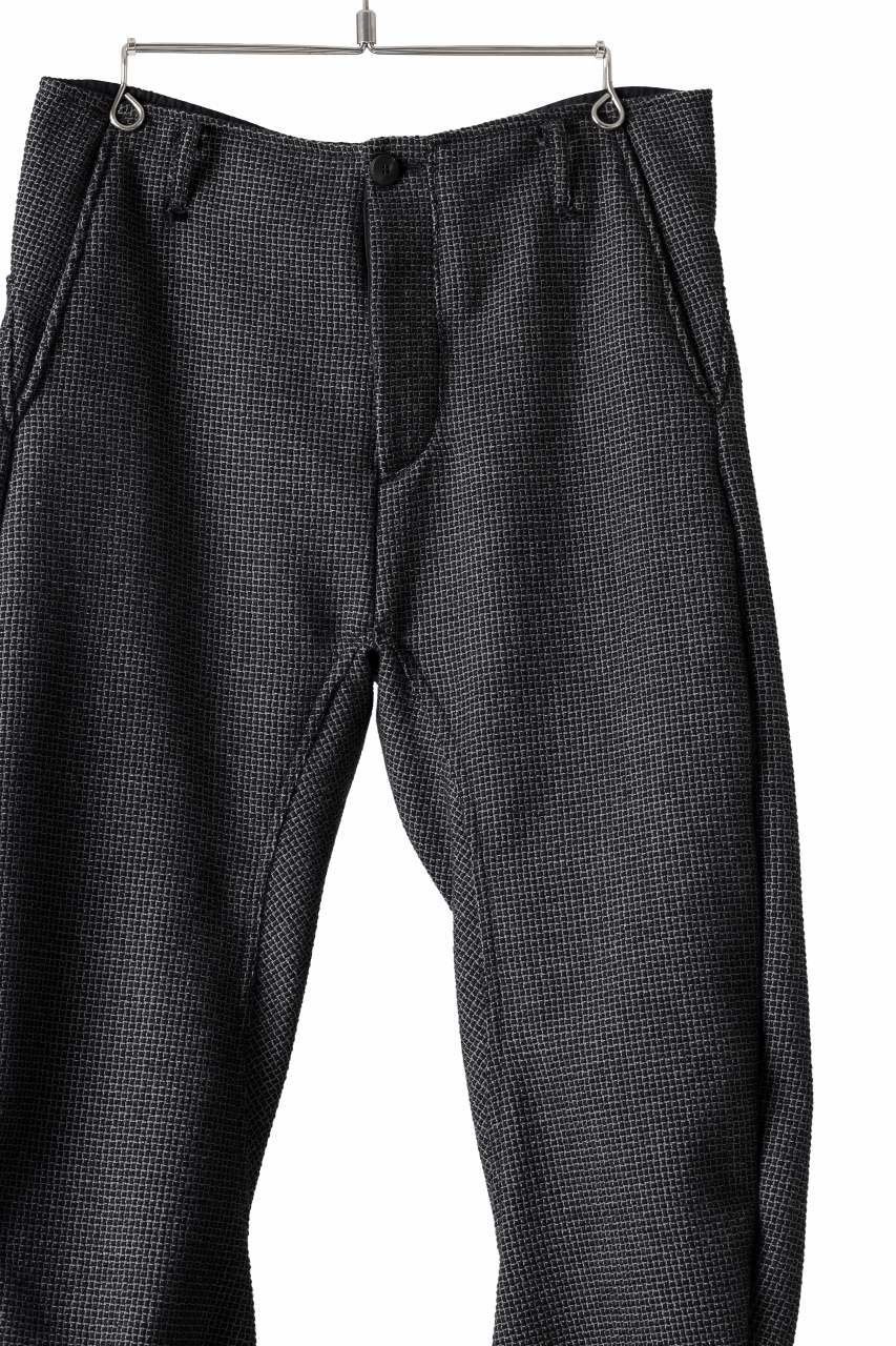 incarnation CARVED LEG SAROUEL TROUSERS JBP-2 / MICROSCOPIC CHECK WOOL (BLACK)