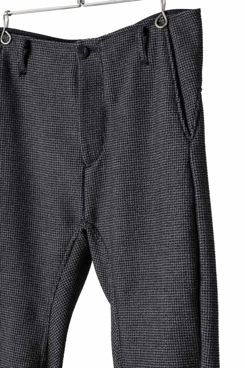 incarnation CARVED LEG SAROUEL TROUSERS JBP-2 / MICROSCOPIC CHECK WOOL (BLACK)