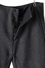 画像をギャラリービューアに読み込む, incarnation CARVED LEG SAROUEL TROUSERS JBP-2 / MICROSCOPIC CHECK WOOL (BLACK)