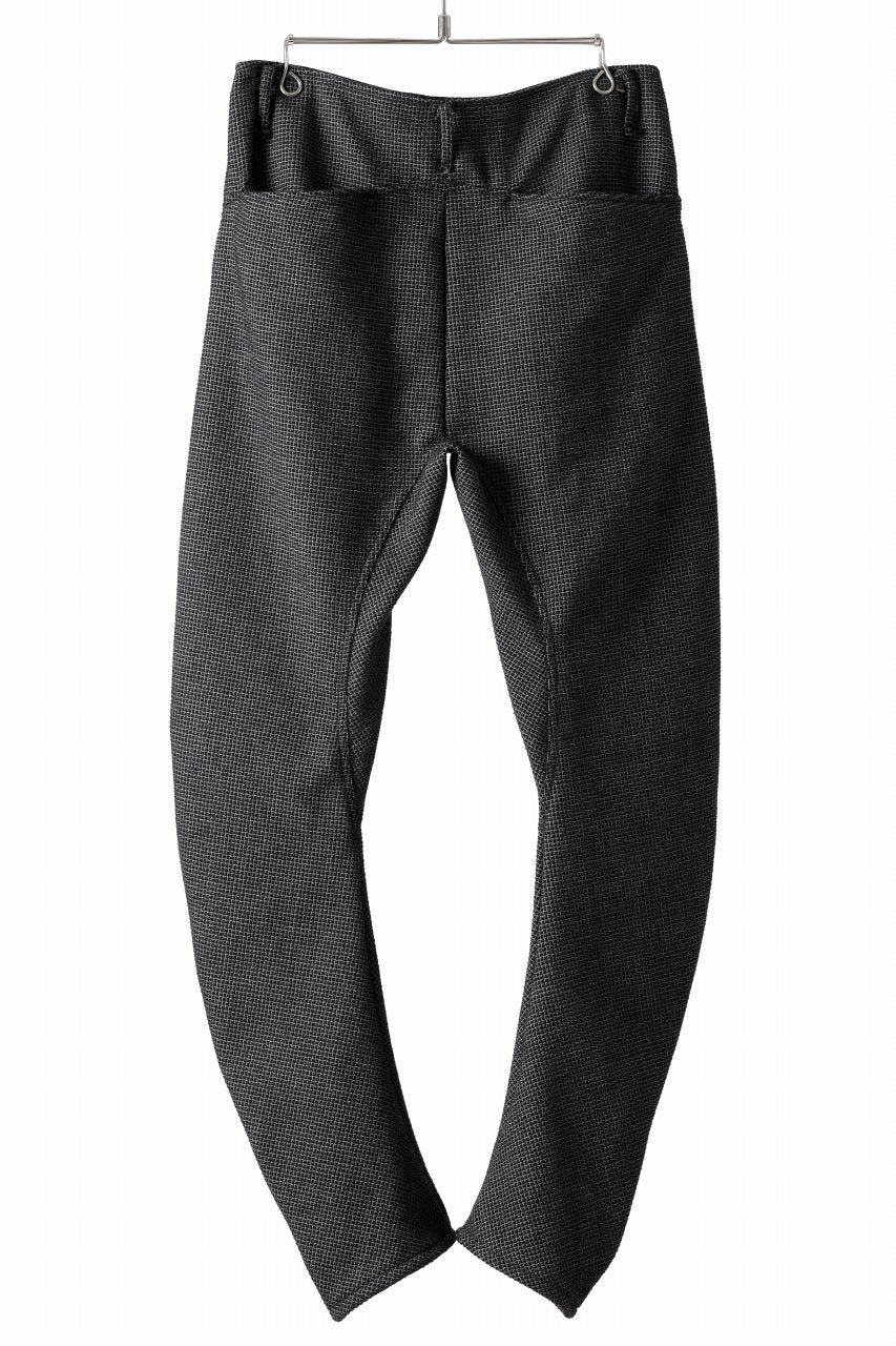 incarnation CARVED LEG SAROUEL TROUSERS JBP-2 / MICROSCOPIC CHECK WOOL (BLACK)