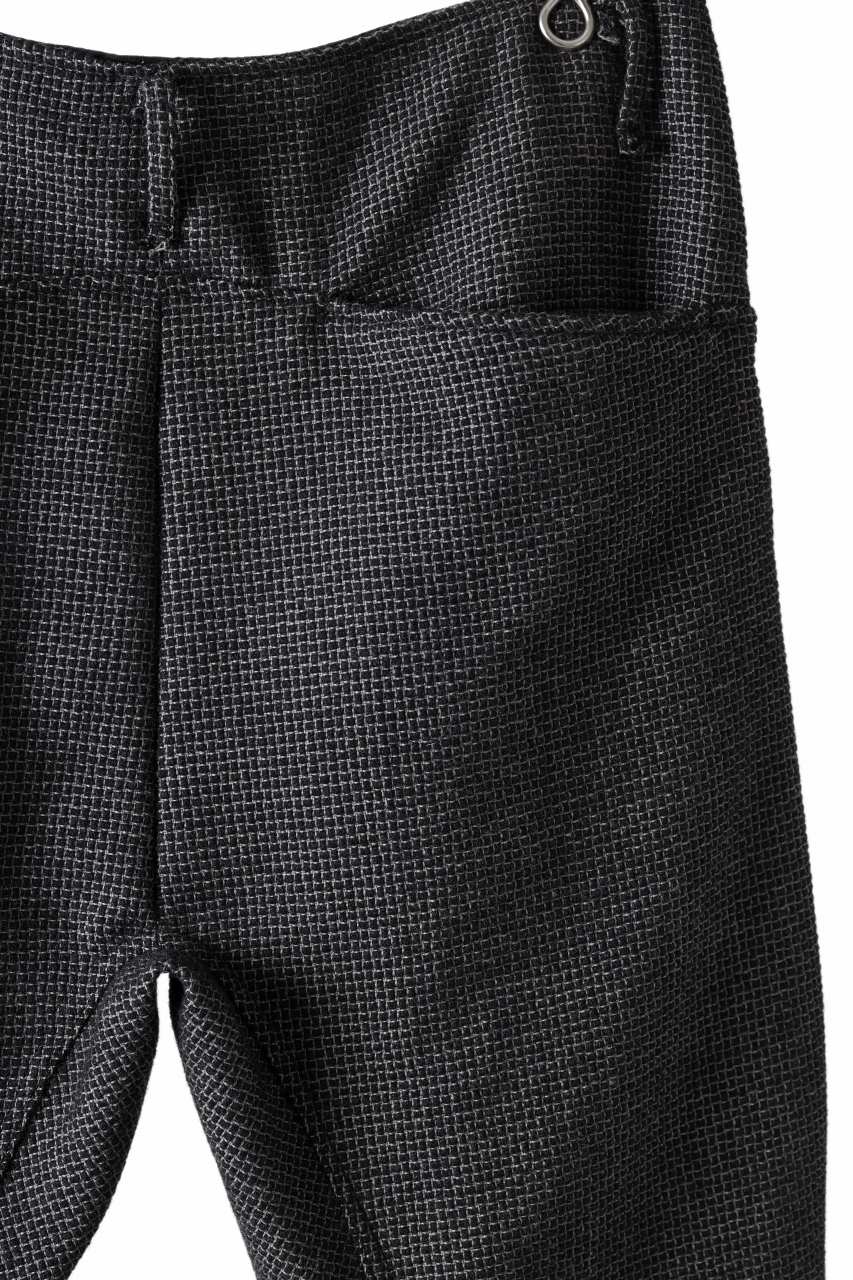 incarnation CARVED LEG SAROUEL TROUSERS JBP-2 / MICROSCOPIC CHECK WOOL (BLACK)